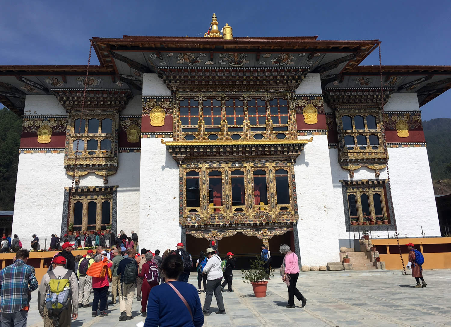 The new Konchogsum Lhakhang currently under construction.