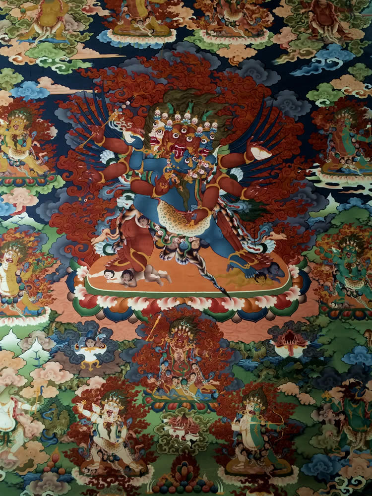 Vajrakilaya mural in the new Konchogsum Lhakhang.