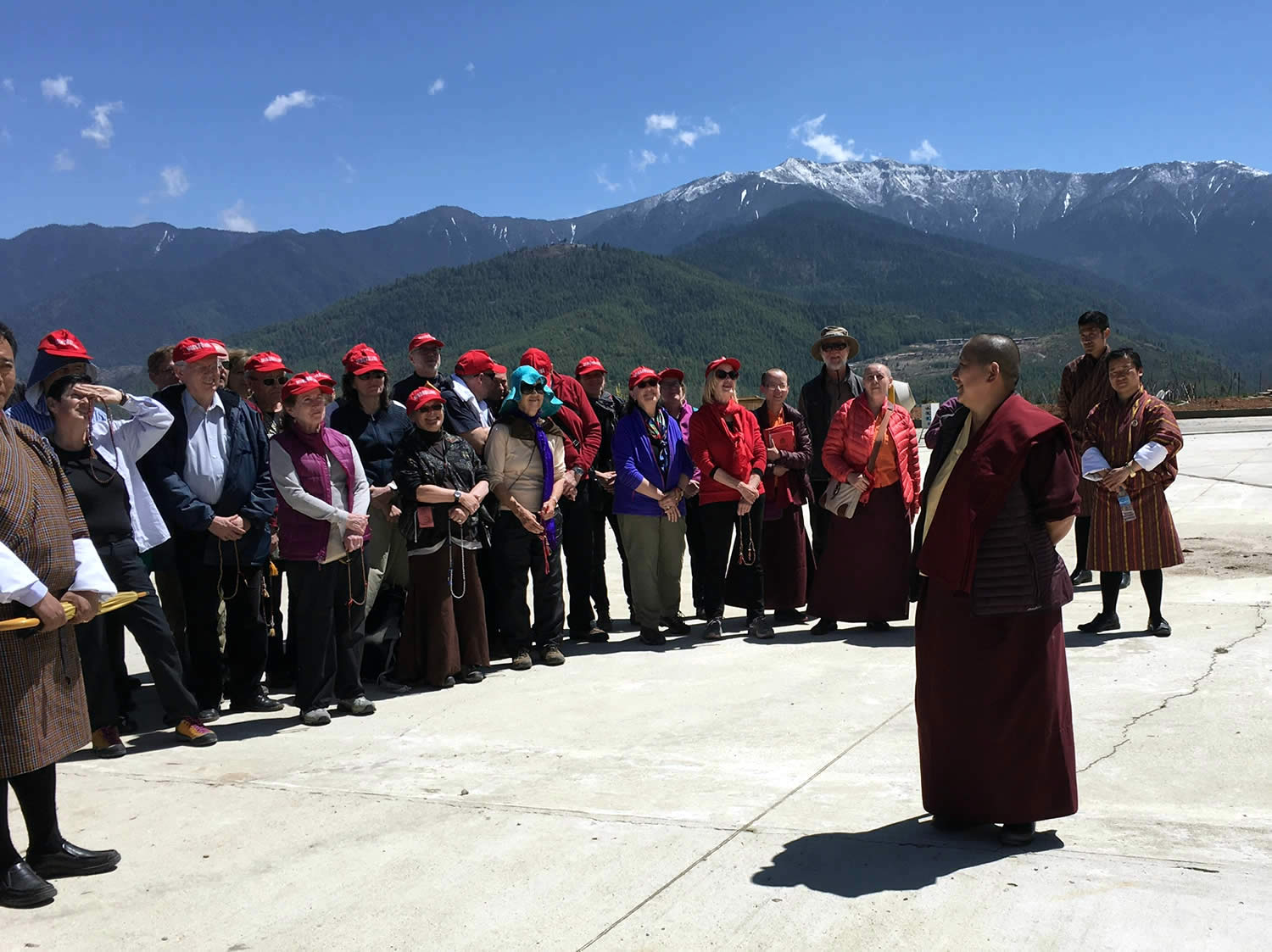 Rinpoche with group members at Kunsel Phodrang.