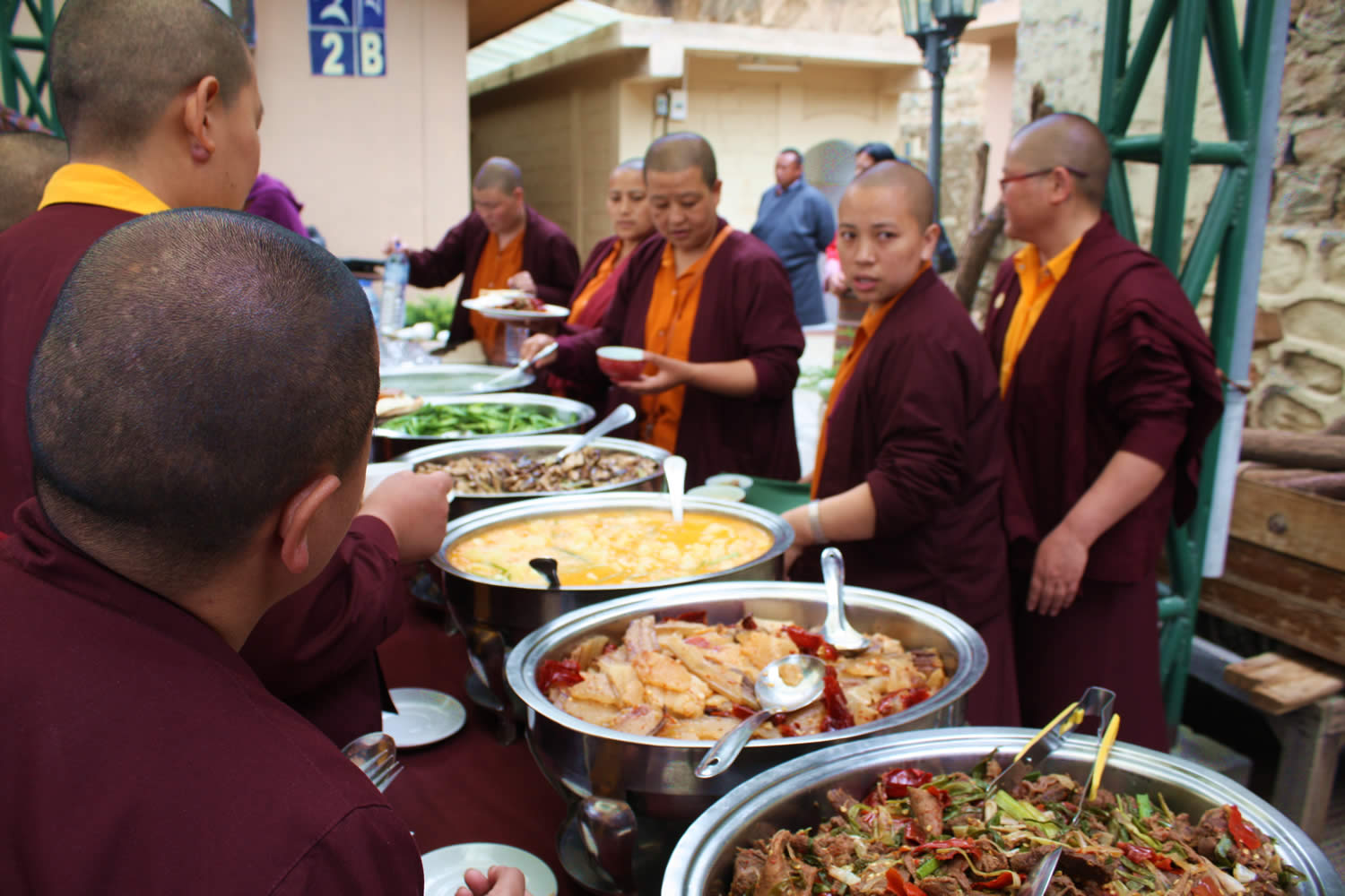 The luncheon features many delicious Bhutanese dishes.